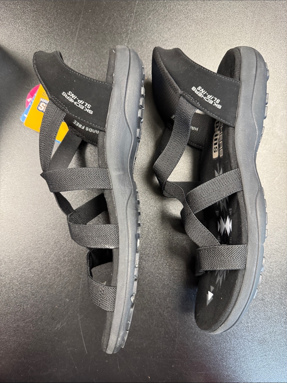 Skechers Black Strappy Sandals - Picture 2 of 10